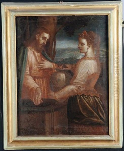 Samaritana Al Pozzo Oil Painting by Luca Cambiaso