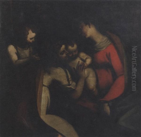 Matrimonio Mistico Di Santa Caterina Oil Painting by Luca Cambiaso