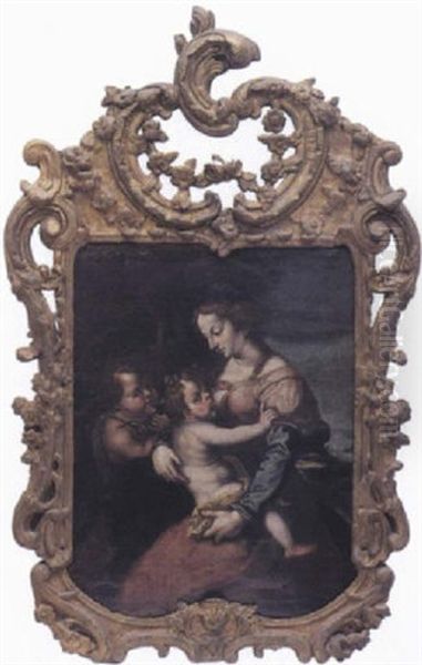 Vierge A L'enfant Avec Saint Jean-baptiste Oil Painting by Luca Cambiaso