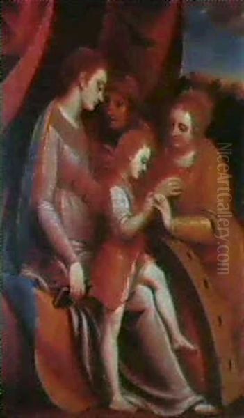 Le Mariage Mystique De Sainte Catherine Oil Painting by Luca Cambiaso