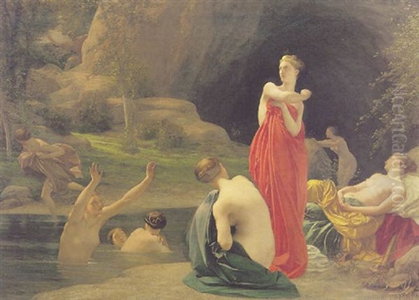 Diana And Her Nymphs Surprised By Actaeon Oil Painting by Armand Henri Joseph Cambon