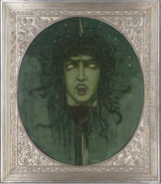 Head Of Medusa Oil Painting by Glauco Cambon