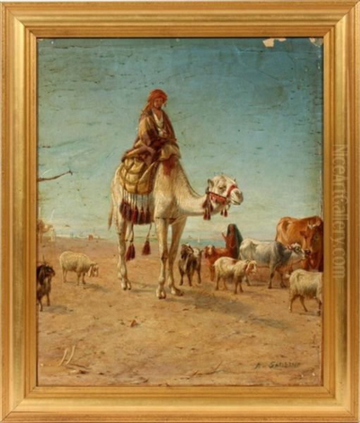 A Sadlind Oil Painting by Theophile Camel