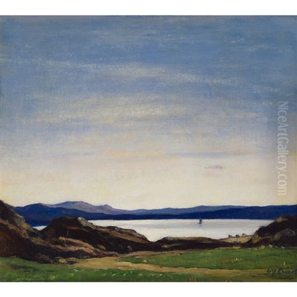 Loch Rannoch - Afterglow Oil Painting by David Young Cameron