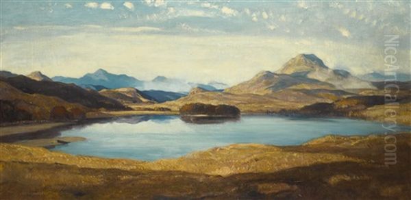 The Eternal Hills, Loch Tarff Oil Painting by David Young Cameron