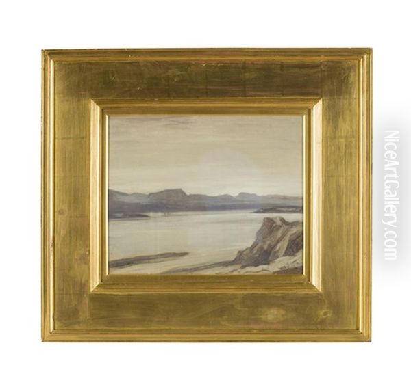 Loch Linnhe Pale Morning Oil Painting by David Young Cameron