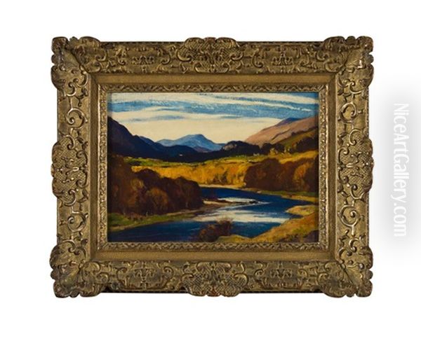 October In Rannoch Oil Painting by David Young Cameron