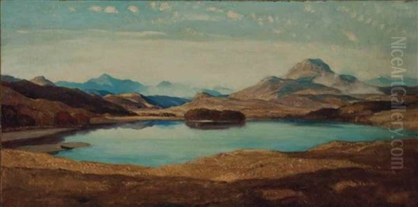 The Eternal Hills, Loch Tarff Oil Painting by David Young Cameron