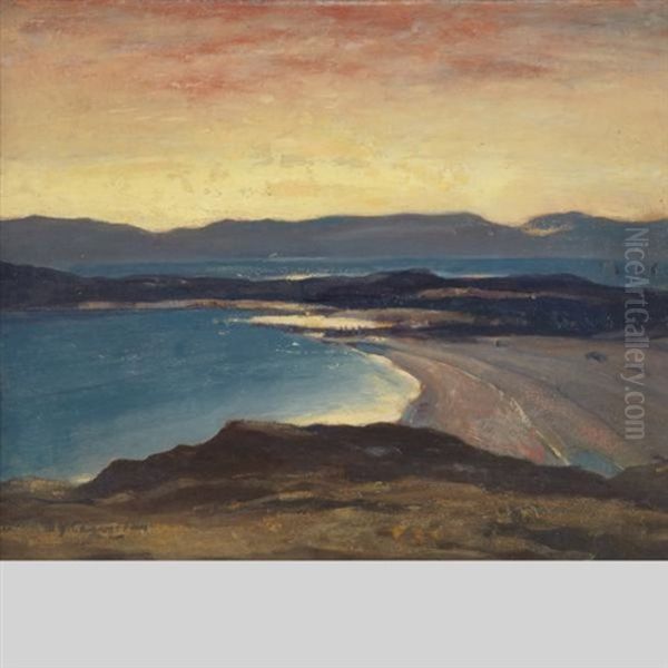 Loch Nell At Sunset Oil Painting by David Young Cameron