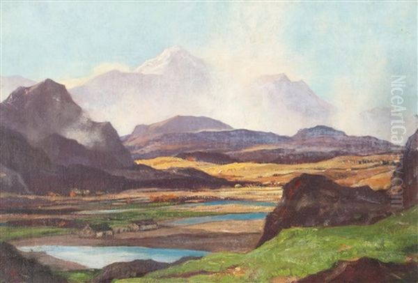 Morning Mists, Kintail Oil Painting by David Young Cameron