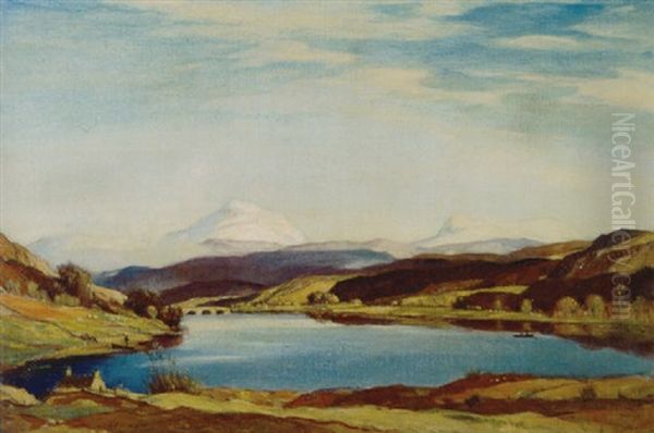 The Scottish Loch Oil Painting by David Young Cameron