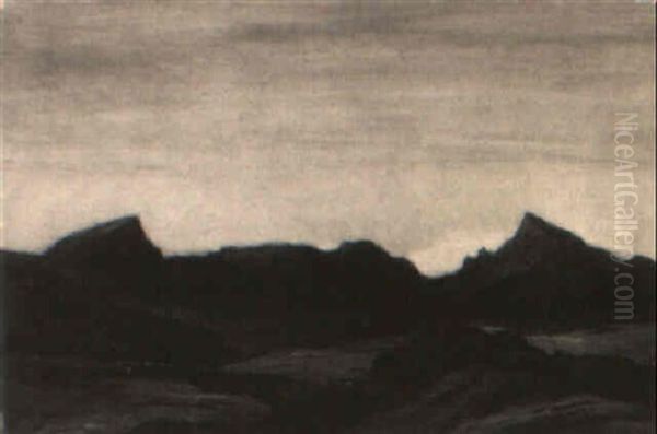 A View Of The Ridge Of Sgurr Nan Gillean, Skye Oil Painting by David Young Cameron