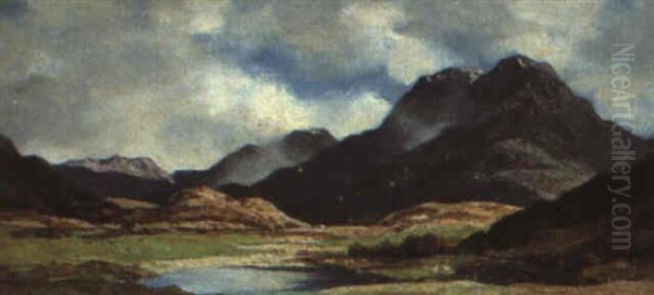 Hills Of Garve Or Loch Garve Oil Painting by David Young Cameron