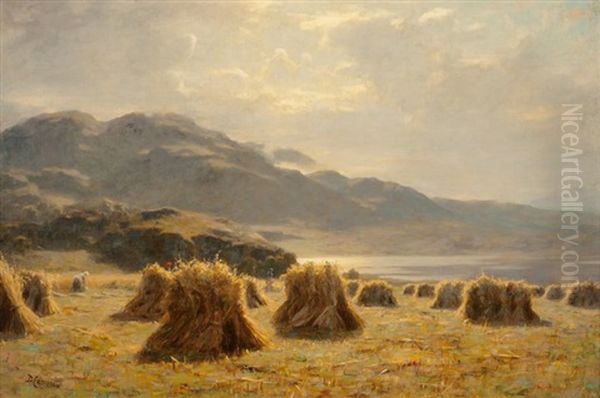 A Highland Harvest Oil Painting by Duncan Cameron