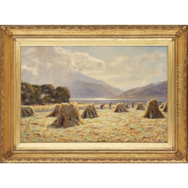 Harvest By The Loch Oil Painting by Duncan Cameron