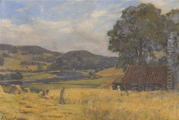 Harvest At Scoonieburn Oil Painting by Duncan Cameron