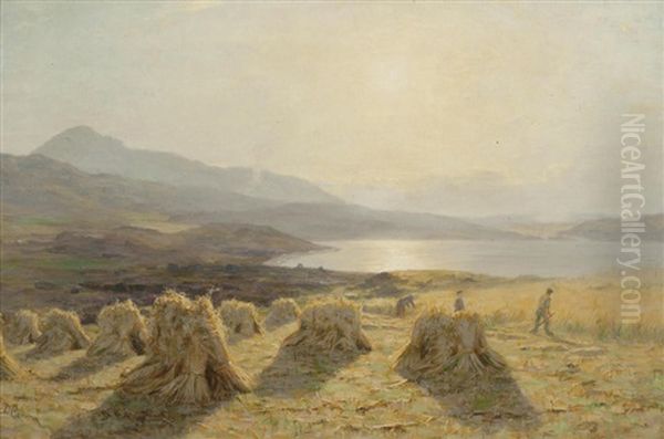 A Crofter's Harvest Oil Painting by Duncan Cameron