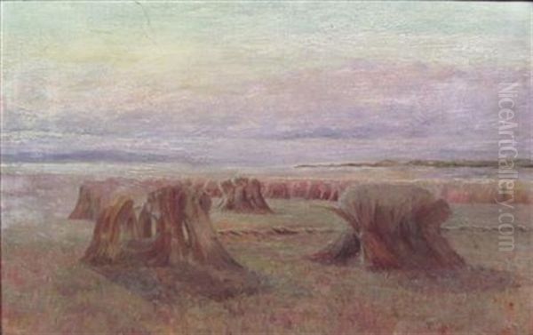 Cornstooks Oil Painting by Duncan Cameron