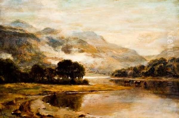 Early Autumn, Loch Scene Oil Painting by Duncan Cameron