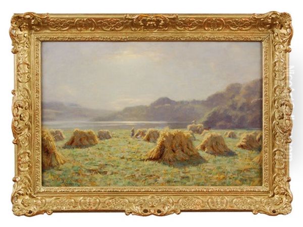 Arvesting In Perthshire Oil Painting by Duncan Cameron