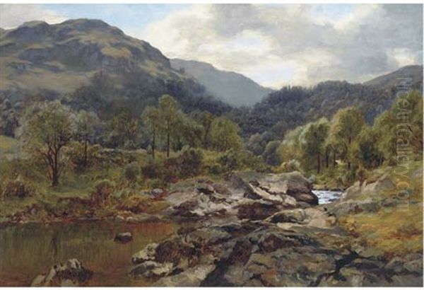 A Highland Burn Landscape Oil Painting by Duncan Cameron