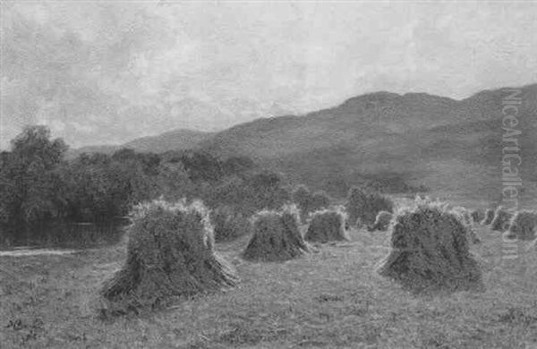 Harvest Field Near Duncraggan Oil Painting by Duncan Cameron