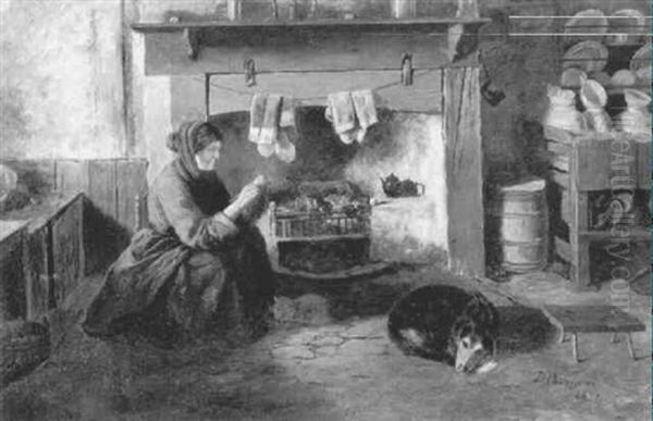 By The Fireside Oil Painting by Duncan Cameron