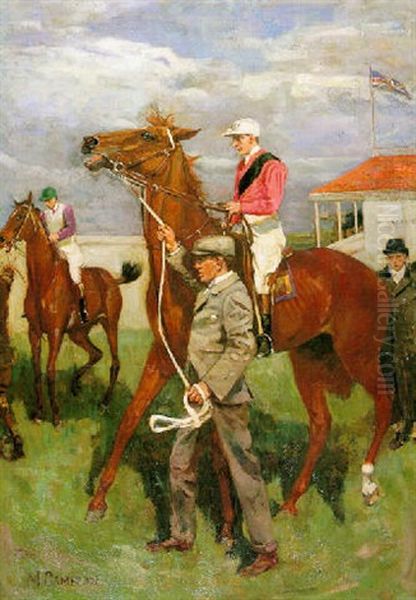 Leading Out Of The Paddock Oil Painting by Mary Cameron