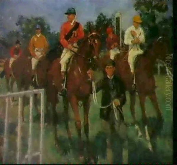 Hurst Park Races Oil Painting by Mary Cameron