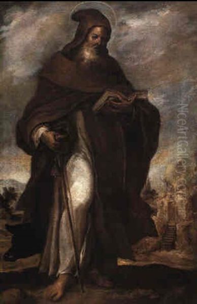 St. Anthony Abbot Oil Painting by Francisco Camilo