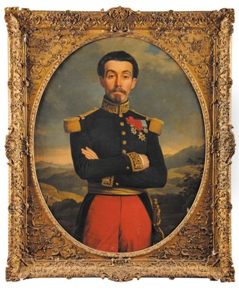 Portraits Du General De Lorencez Et De Son Epouse (pair) Oil Painting by Alexandre-Francois Caminade