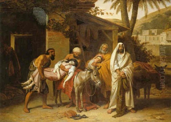 Le Levite D'ephraim Oil Painting by Alexandre-Francois Caminade