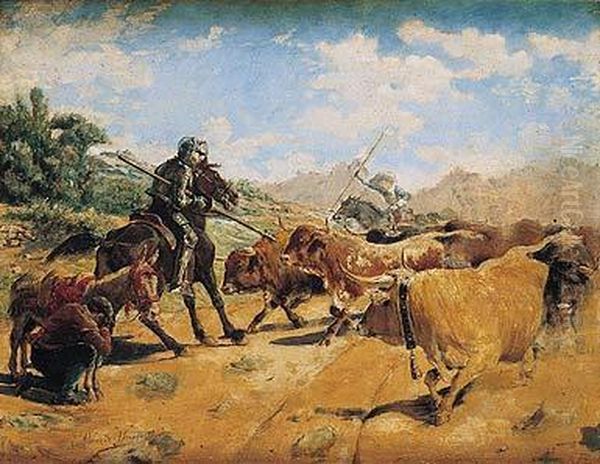 Escena Del Quijote Oil Painting by Eugenio Alvarez Dumont