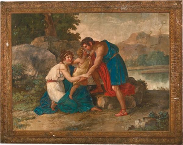 Mythologische Szene, Scena Mitologica (die Ruckkehr Des Achilles / Il Ritorno Di Achille) Oil Painting by Giuseppe Cammarano