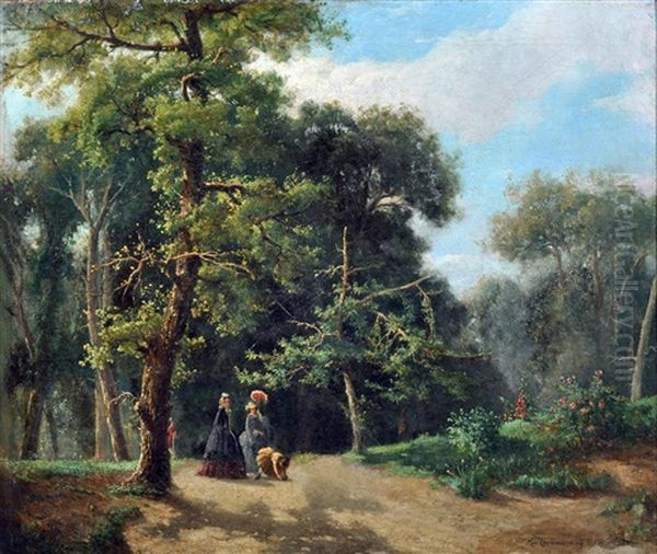 Passeggiata Nel Bosco Oil Painting by Michele Cammarano