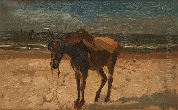 Ane En Bord De Mer Oil Painting by Camille Van Camp