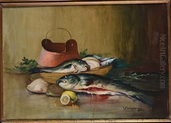 Pesci Oil Painting by Ottorino Campagnani