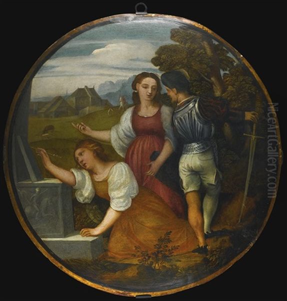 An Allegory Oil Painting by Domenico Campagnola