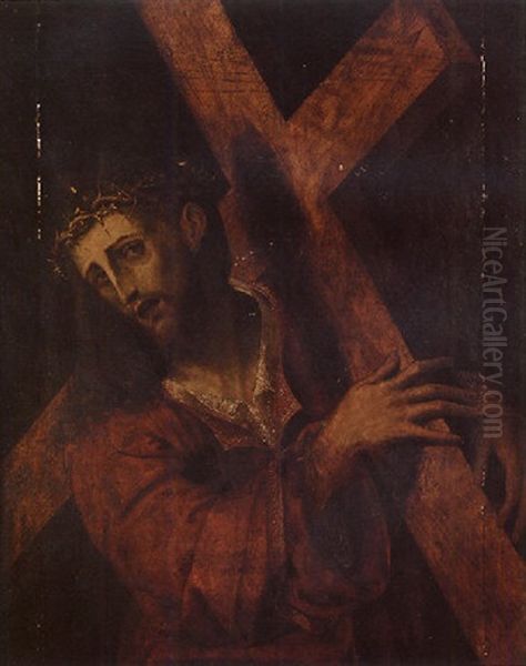 Christ On The Road To Calvary Oil Painting by Pedro Campana