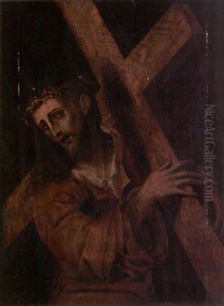 Christ On The Road To Calvary Oil Painting by Pedro Campana