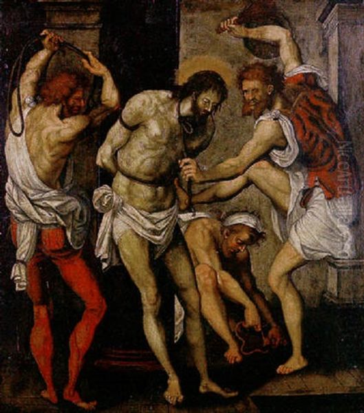 The Flagellation Of Christ Oil Painting by Pedro Campana