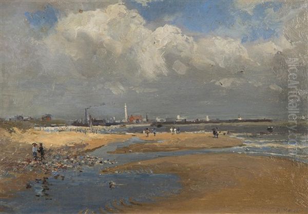 Beach Scene, Gorleston Oil Painting by Archibald Campbell