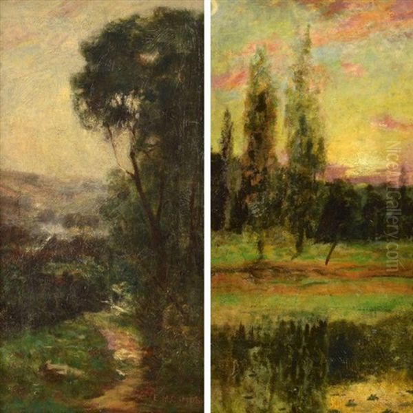 Pair Of Landscapes Oil Painting by Edward Morton Campbell