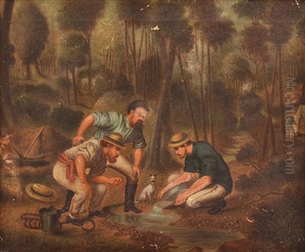 Prospecting In Australia Oil Painting by Oswald Rose Campbell