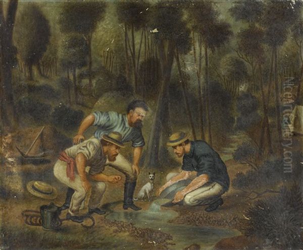 Prospecting In Australia Oil Painting by Oswald Rose Campbell