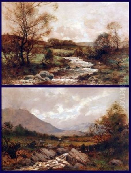 November In The Glen (+ A River Landscape; Pair) Oil Painting by Tom Campbell