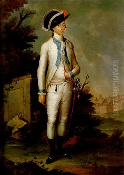 Retrato De Un Oficial Del Regimento Fijo De Puerto Rico Oil Painting by Jose Campeche