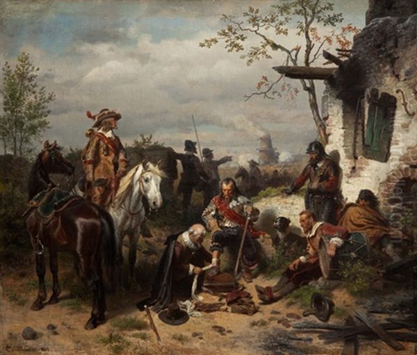 Odpoczynek W Czasie Bitwy Oil Painting by Wilhelm Camphausen