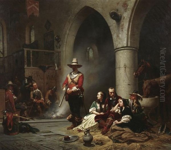 Die Gefangenen Oil Painting by Wilhelm Camphausen