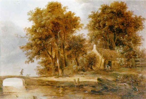 Chaumiere Pres De La Riviere Oil Painting by Govert Dircksz Camphuysen